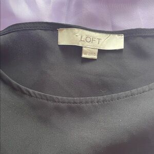 LOFT Black Crewneck Blouse
